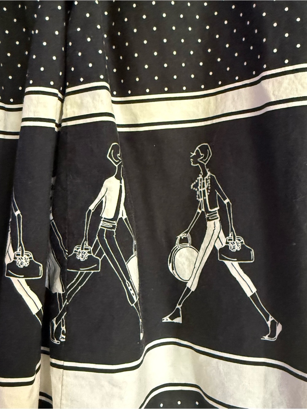 Liz Claiborne Navy Polka Dot Pleated Novelty Print Skirt 14 - Picture 2 of 7